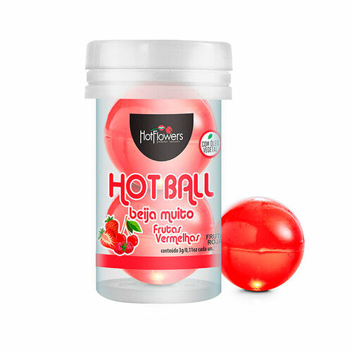 фото Интимный лубрикант aromatic hot ball с ароматом красных ягод в форме двух масляных шариков hot flowers