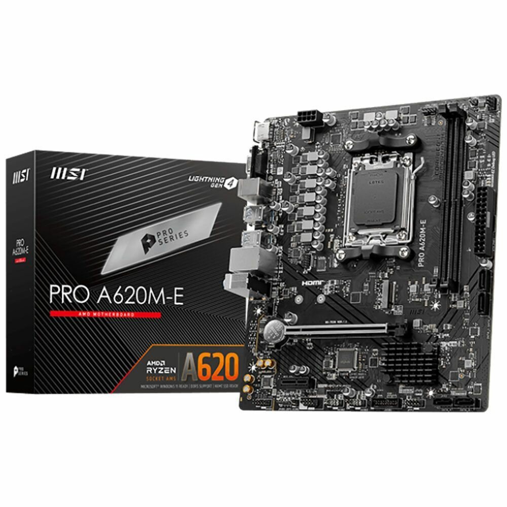 Материнская плата MSI PRO A620M-E, AM5, AMD B650, DDR5, microATX, RAID/VGA/HDMI
