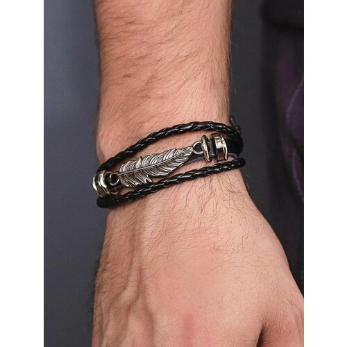 Браслет JEWELLMAN, перо, черный