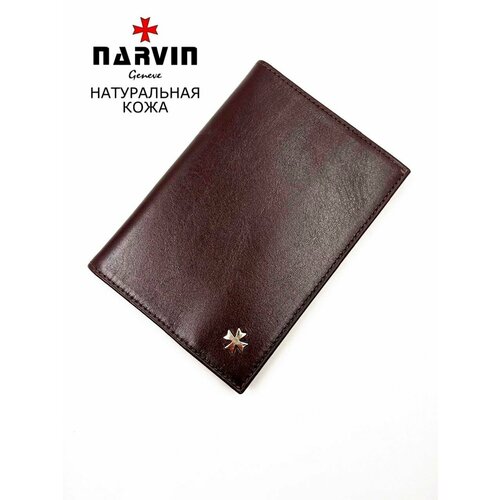 фото Обложка для паспорта narvin, коричневый