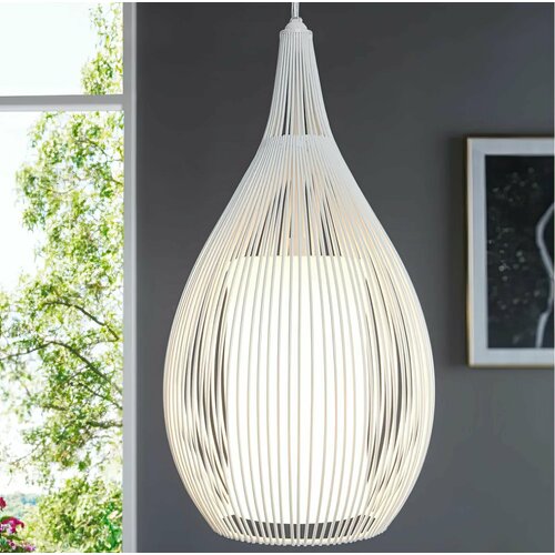 Светильник потолочный подвесной с регулировкой по высоте , плафон белый