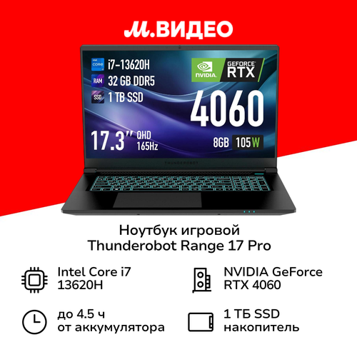 Ноутбук игровой Thunderobot Range 17 Pro JT009600HRU 15999900₽