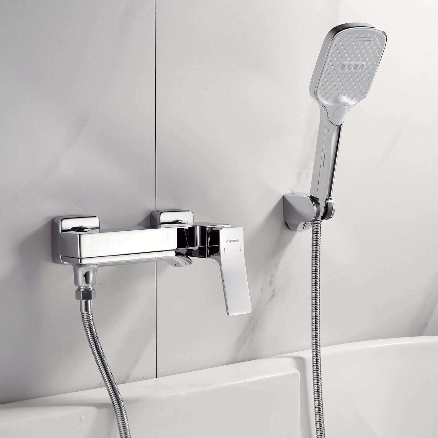 Смеситель для ванны с душем Shevanik S4002 хром — фото 1