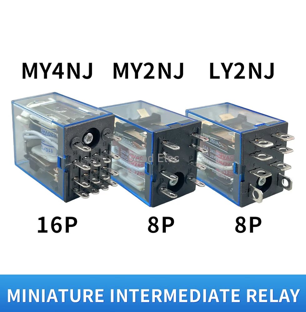 1 шт. LY2NJ MY2NJ MY4NJ DPDT 8 Pin 14 Pin HH62P JQX-13F 12V 24V DC 110V 220V AC реле мощности катушки, LY2NJ 110V, AC