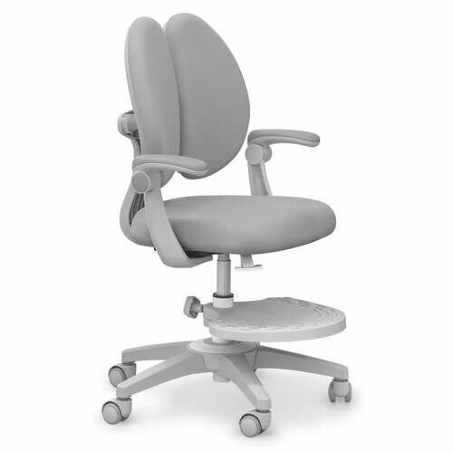 фото Растущее детское кресло для дома sprint duo grey (арт. y-412 g) для обычных и растущих парт + подлокотники + подставка для ног + чехол ergokids