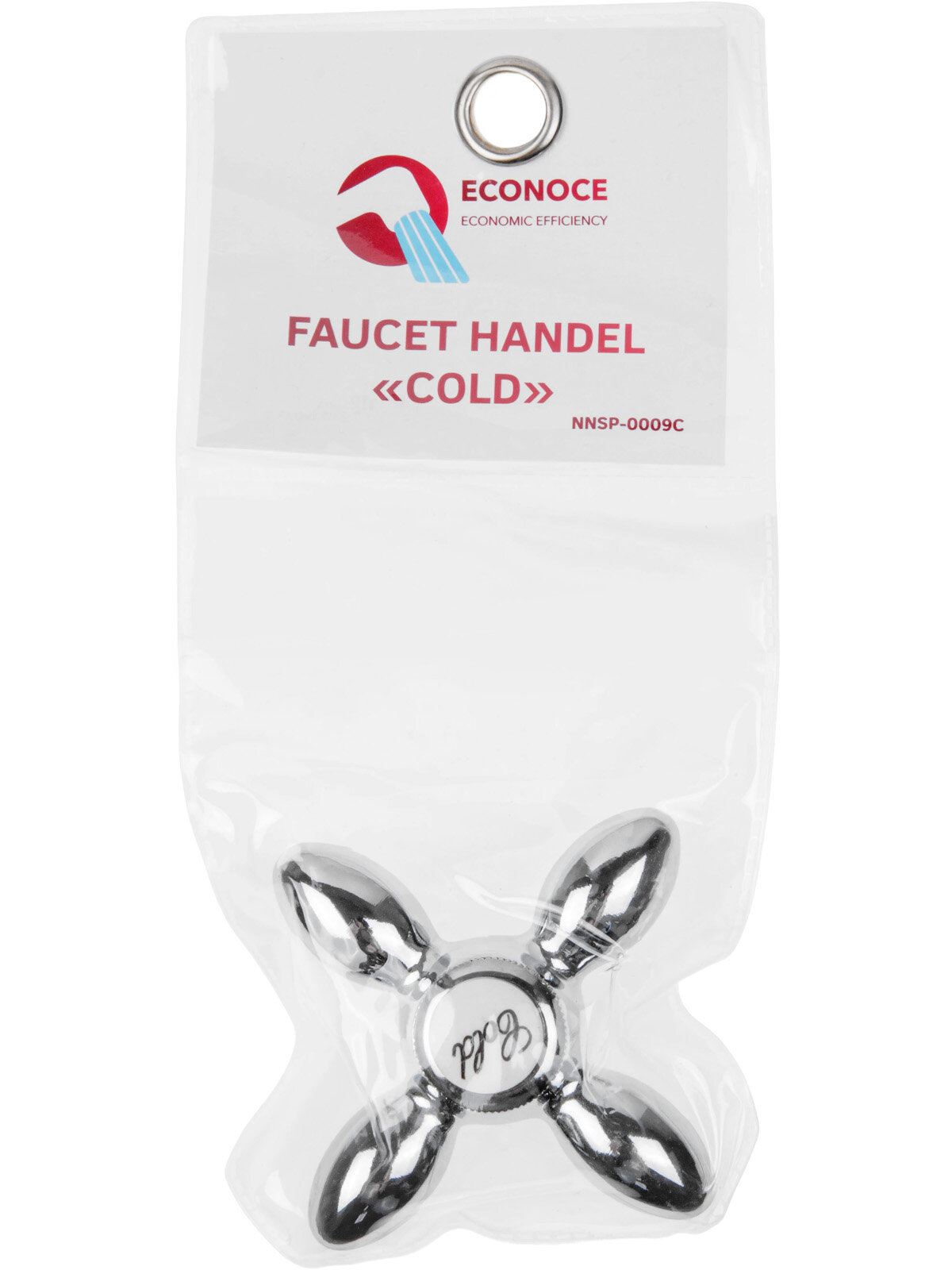 Маховик для вентильного смесителя ECONOCE серия 9 "COLD", холодная вода — фото 1