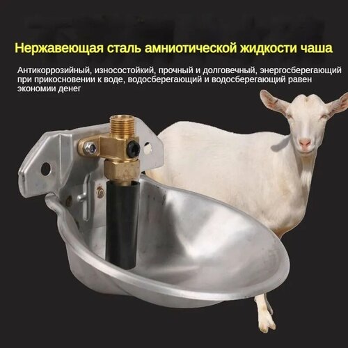 Поилка для овец, лошадей, ослов полностью автоматическая из нержавеющей стали 304, медный клапан