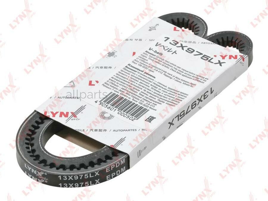 LYNXAUTO 13X975LX ремень приводной клиновой FORD TRANSIT 2.5D 94-00, HYUNDAI H-1 2.4-2.5TD 97-/SONATA 2.0-3.0 -93/TERR
