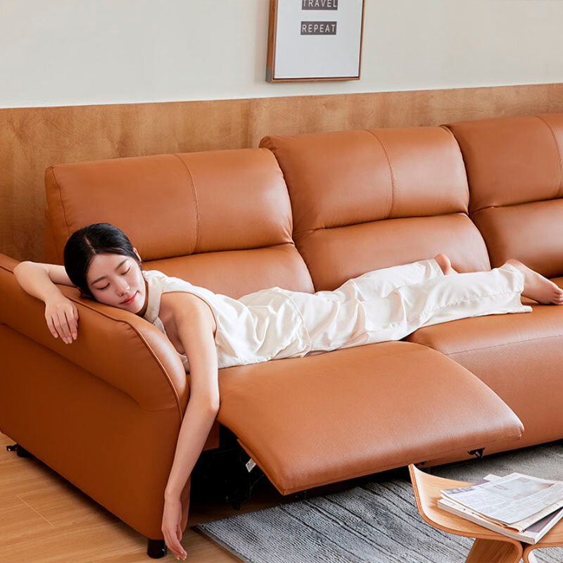Диваны Xiaomi Диван-реклайнер на 4 места Xiaomi 8H Cloud Toast Italian Leather Electric Sofa 3560 mm Off White (B6S)