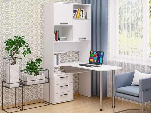 Изображение товара Стол компьютерный МК"Пирамида"СК-61, корпус + комплект фасадов, цвет белый, 200х96х135 см