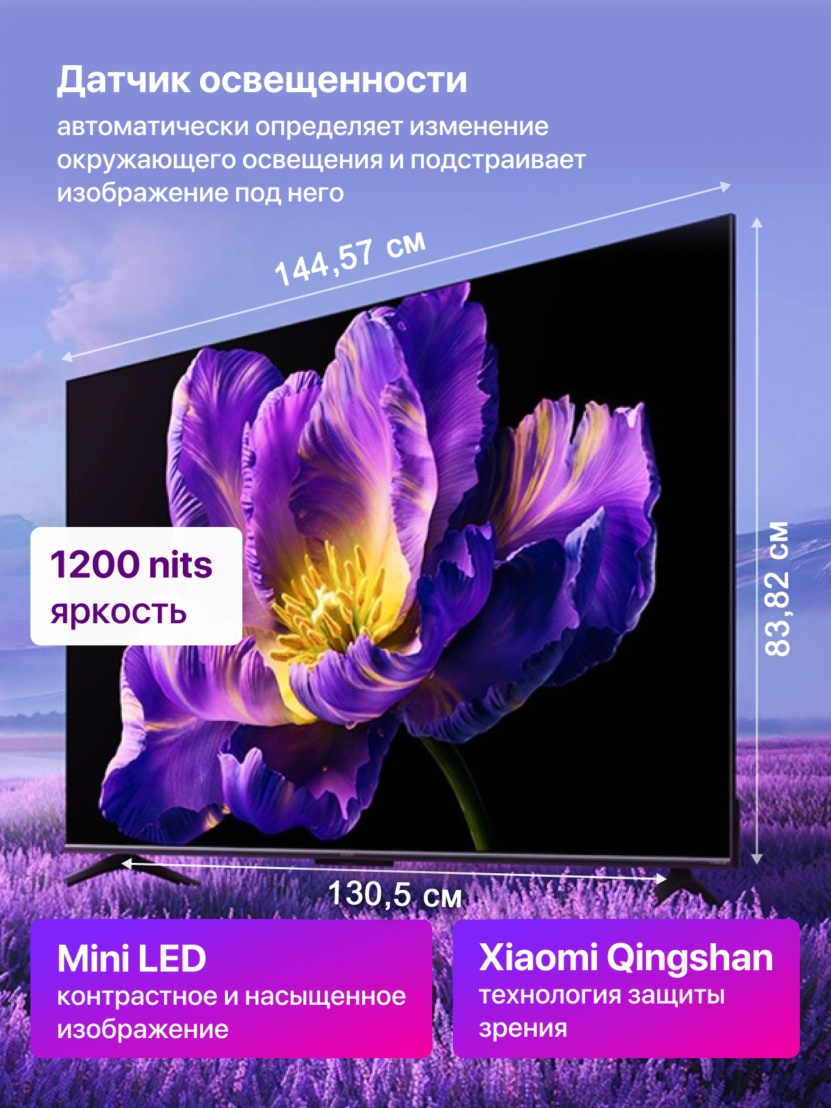 Телевизор Xiaomi TV S65 Mini LED QNED 65 дюймов L65MA-SPL (Русское Меню) — фото 1