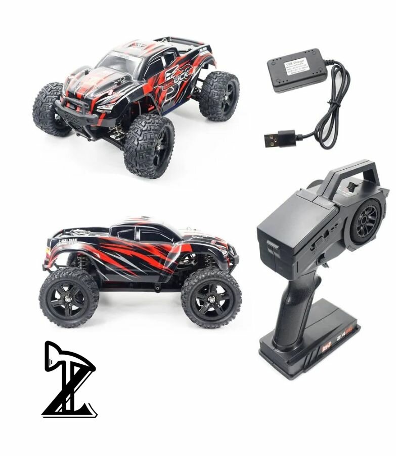 Радиоуправляемый монстр Remo Hobby SMAX Brushless UPGRADE 4WD 2.4G 1/16 RTR RH1631UPG, Красный Y