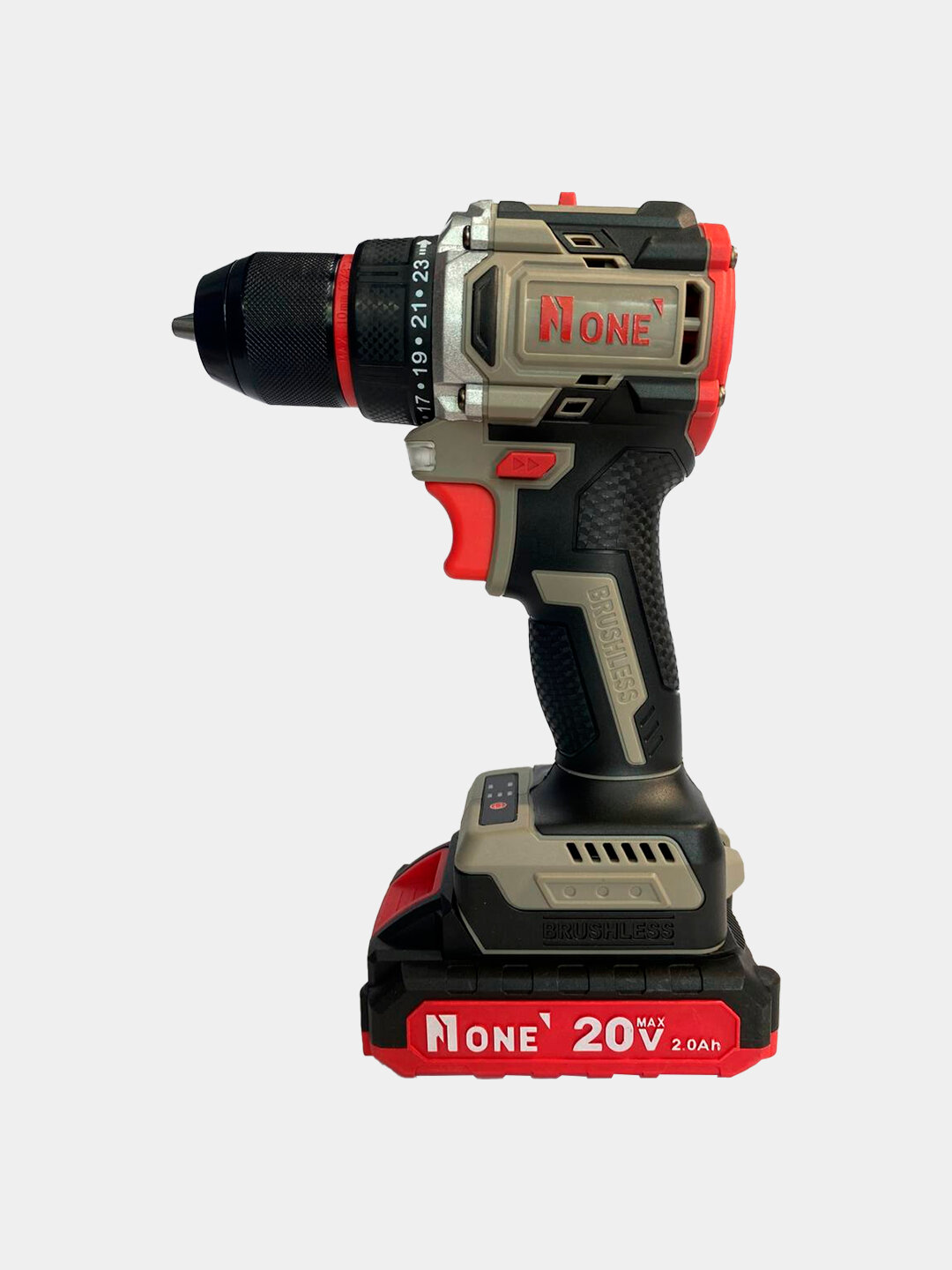 Шуруповерт аккумуляторный бесщёточный, дрель NUMBER ONE CDI20/2.0-PRO-BR-2B ONE ENERGY — фото 1