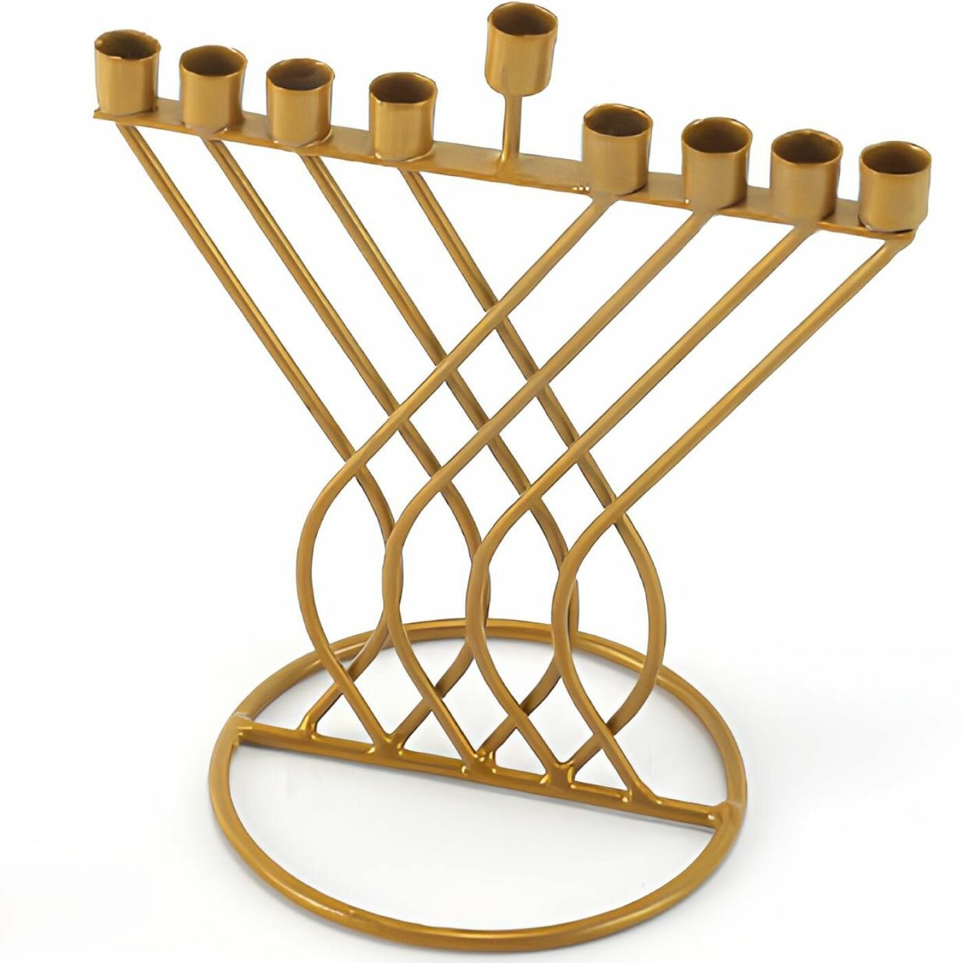 Девятисвечник Менора (Минора) Ханукия для 9 свеч золото — фото 1