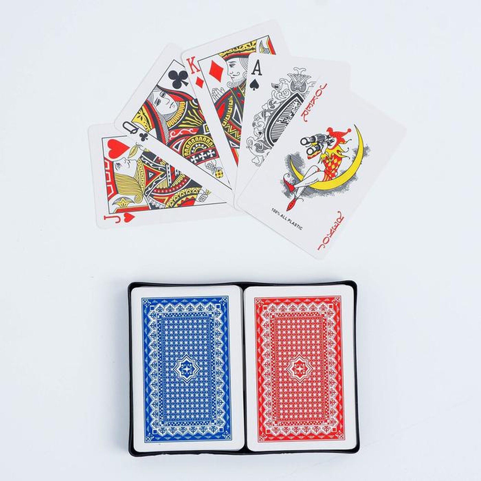 Карты игральные пластиковые "Lucky flower", 2 колоды по 54 шт, 25 мкм, 8.7 х 5.7 см