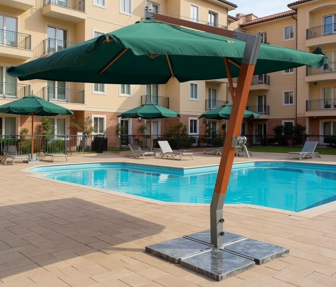 Зонт садовый большой 3х3м вращение 360 угол наклона GardenWay Paris
