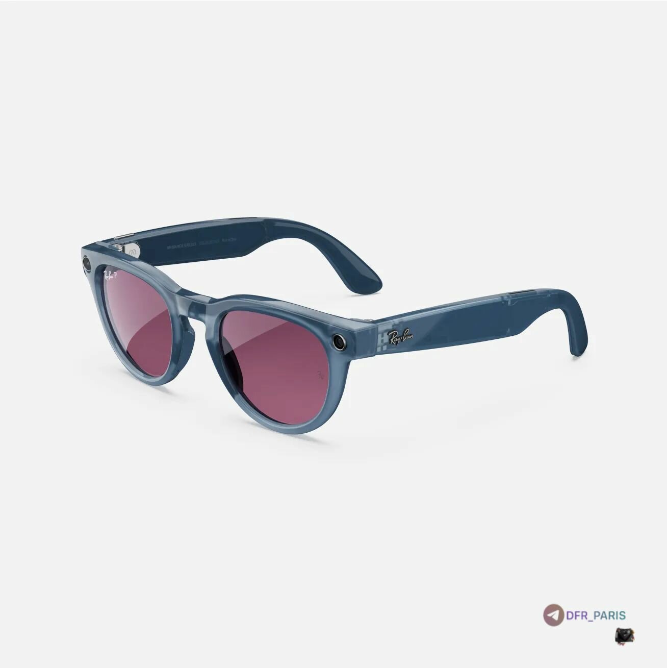 Умные очки Ray-Ban Headliner, поляризованные линзы Polar Dusty Red, оправа Shiny Jeans RW4009, размер М