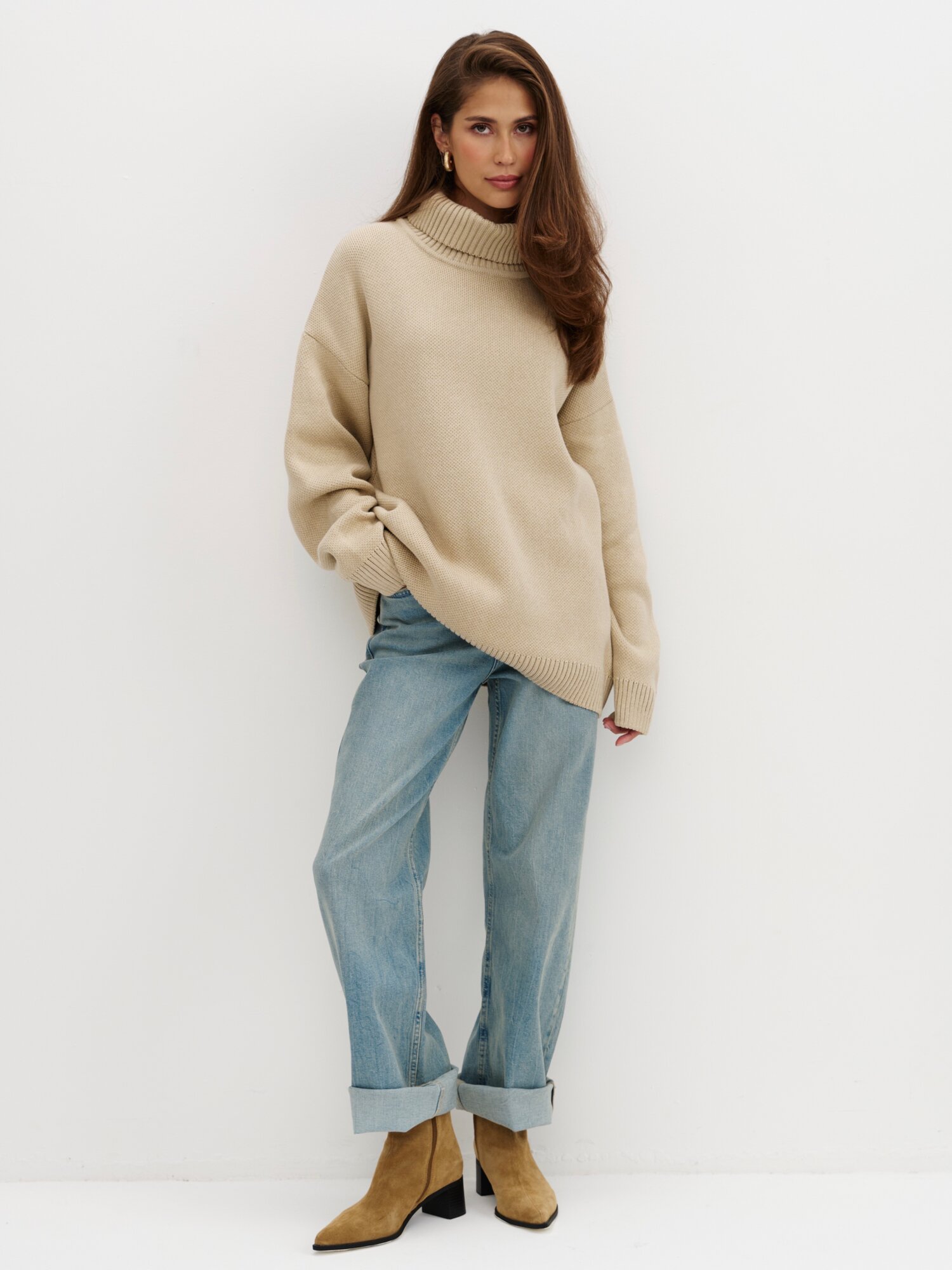 Свитер KIVI CLOTHING, размер 40-46, , бежевый