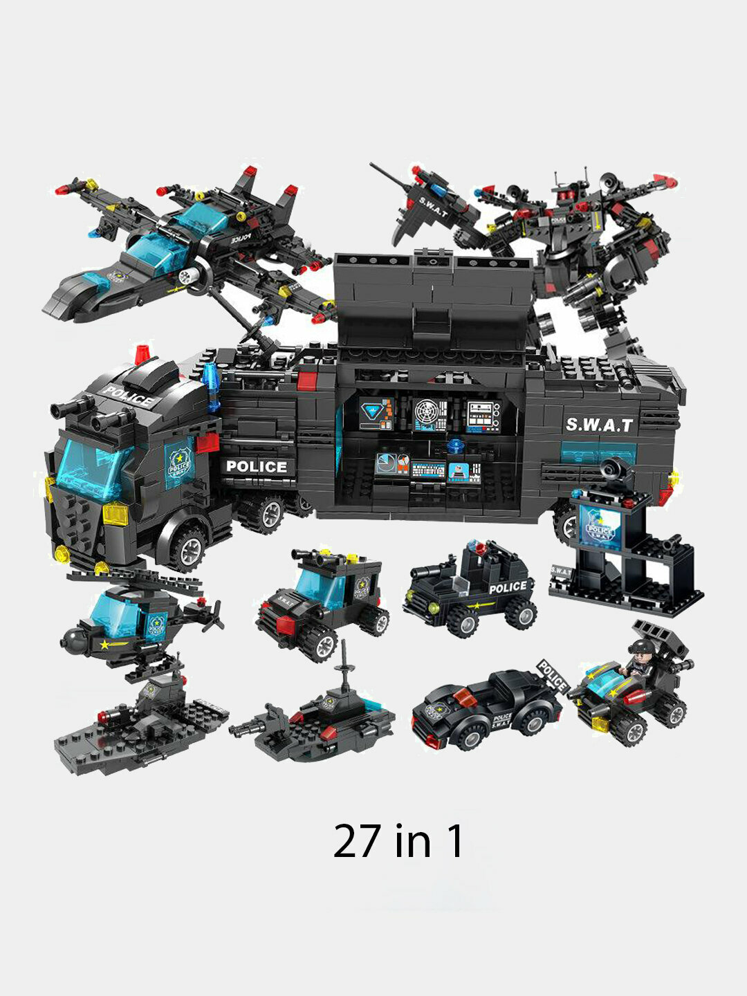 Конструктор детский CITY Patriot спецназ 27в1 470деталей совместим c Lego