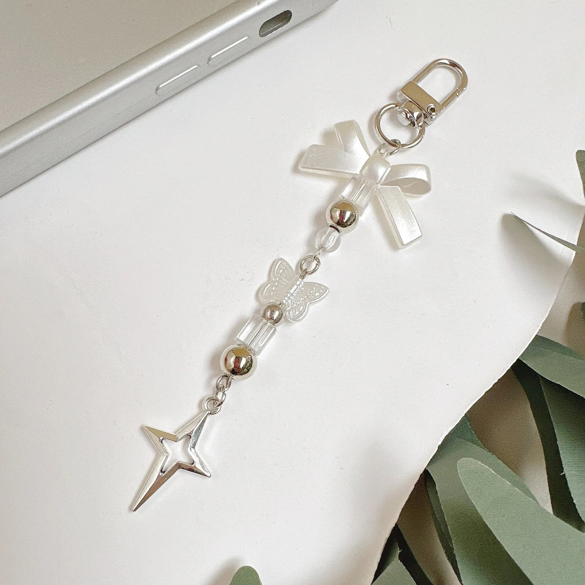 Подвески для телефона прозрачный бант ремешок для мобильного телефона декоративный кулон для мобильного телефона для девочек брелок для смартфона короткий ремешок 10