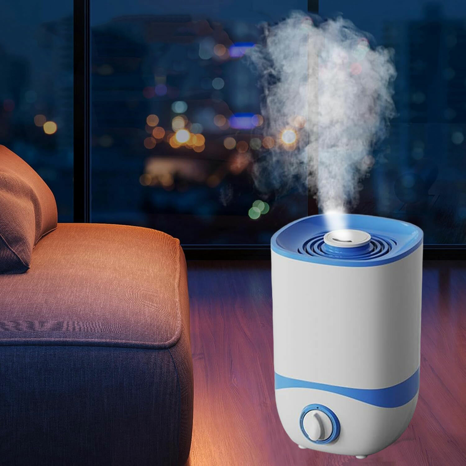 Увлажнитель воздуха с резервуаром для воды объемом 3,5л и регулируемым уровнем влажности