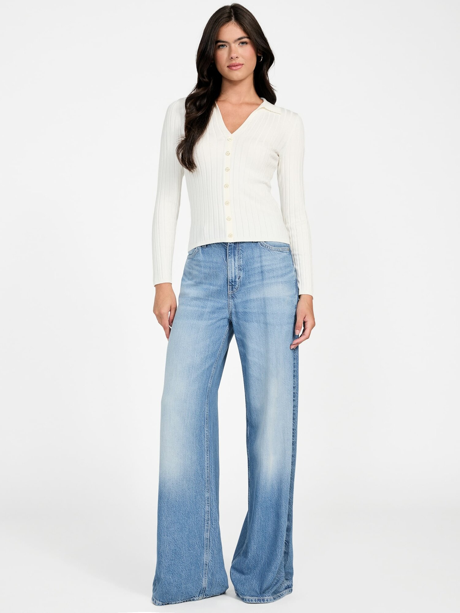 Кардиган GUESS, размер M, белый — фото 1