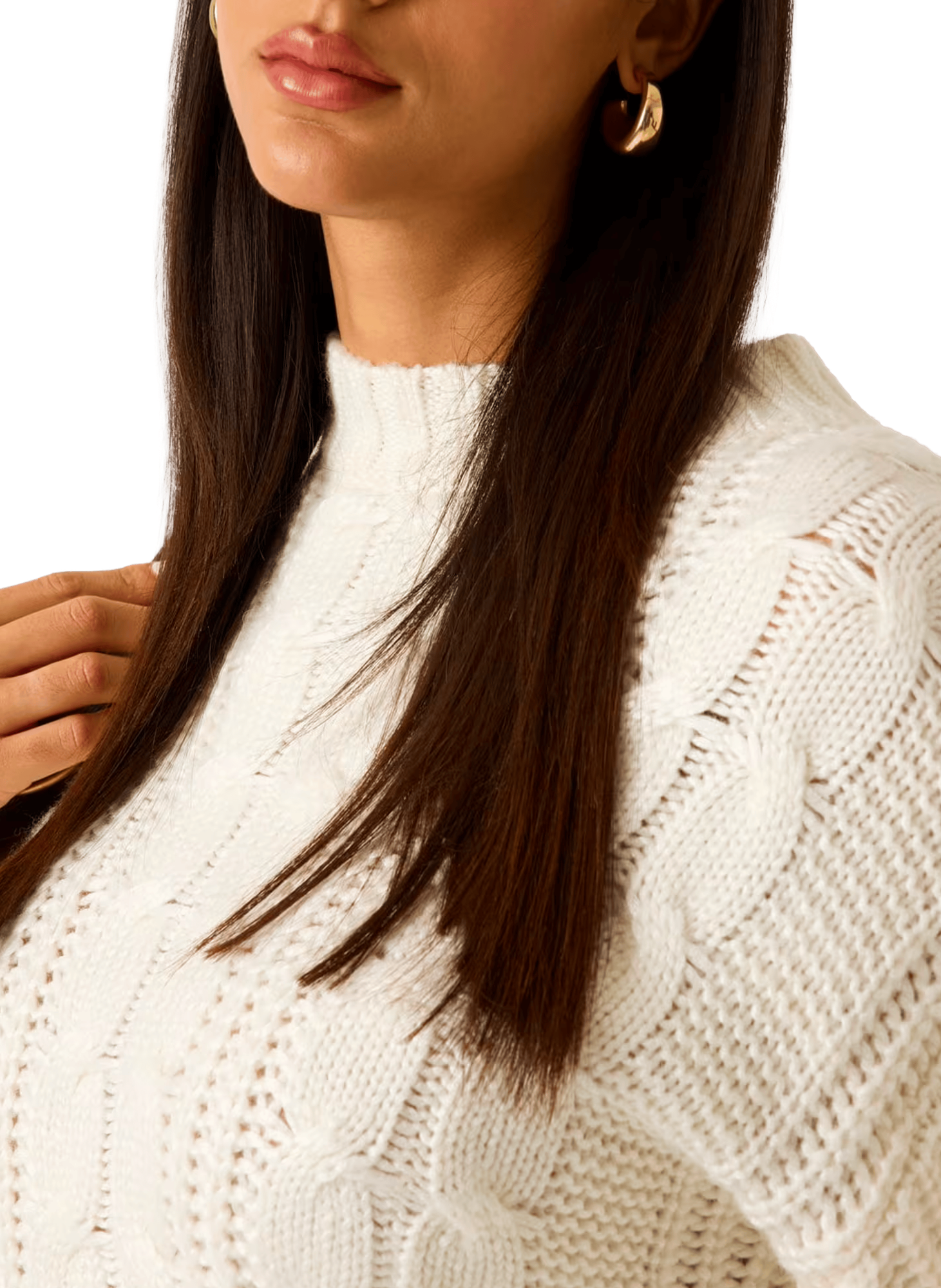 Свитер GUESS LS MOCK NECK NATHALIE SWTR, размер M, , белый — фото 1