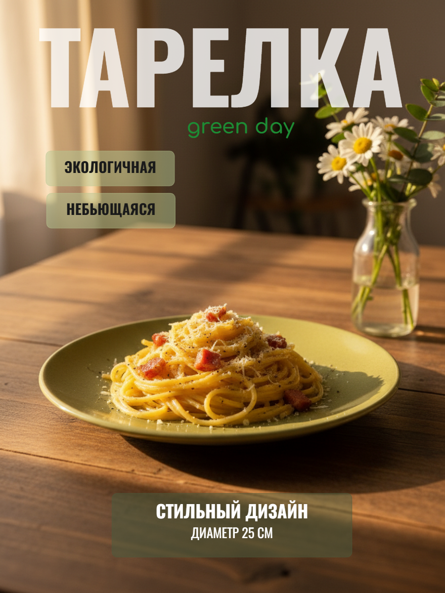 Тарелка. диаметр 25 см GREEN