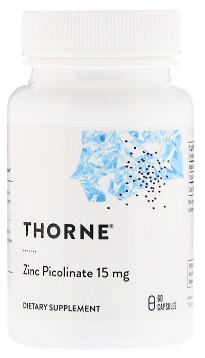 Thorne Research Zinc Picolinate (Пиколинат цинка) 15 мг 60 капсул