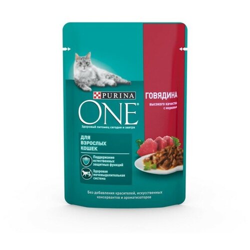 Влажный корм Purinа One для кошек говядина/морковь 75 г