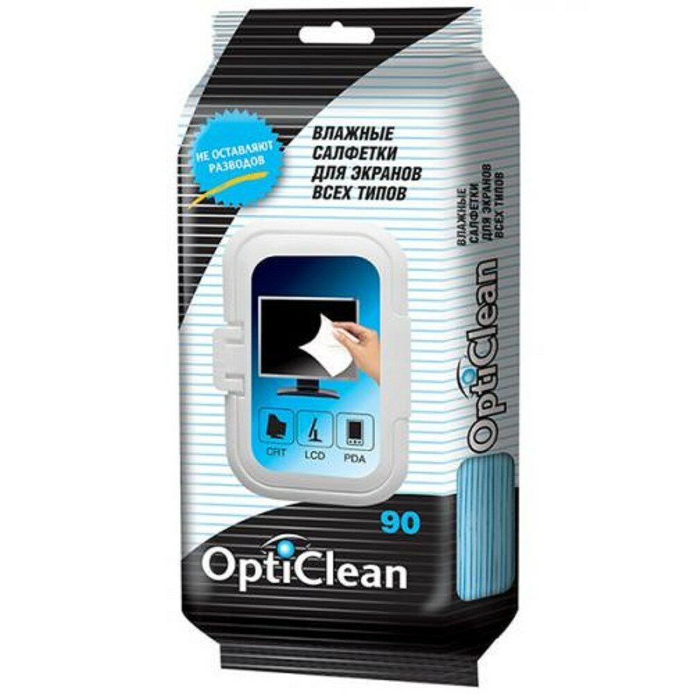 Набор салфеток Opti Clean для экранов влажные 90 шт