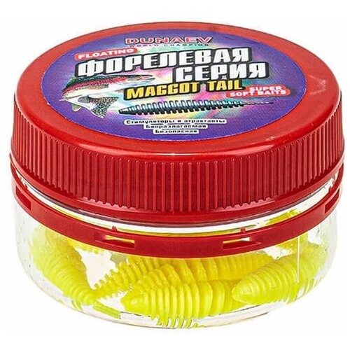 Приманка для ловли форели DT MAGGOT-TAIL 35мм-8шт цвет 301 желтый 399₽