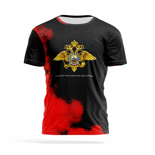 фото Футболка panin brand, размер 4xl, красный, черный