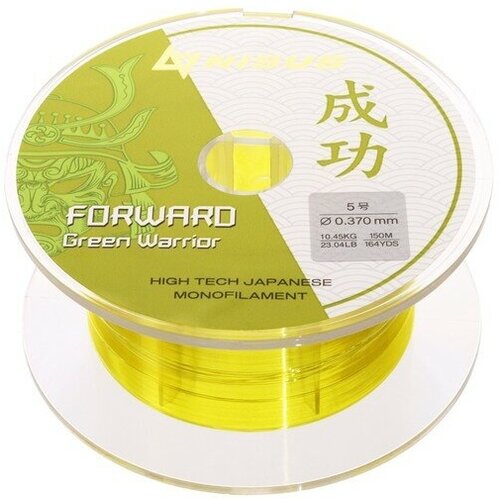 фото Леска nisus forward warrior, диаметр 0.370 мм, тест 10.45 кг, 150 м, зелёная