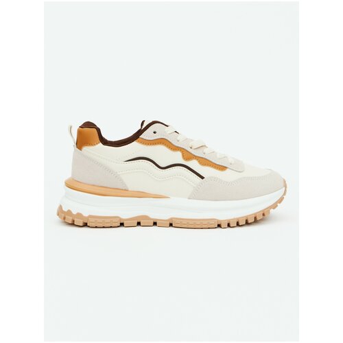 фото Женские бело-коричневые кроссовки / corra