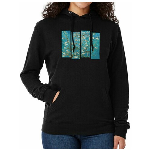 фото Толстовка dreamshirts "ван гог - миндальное дерево" женская черная 46 dream shirts