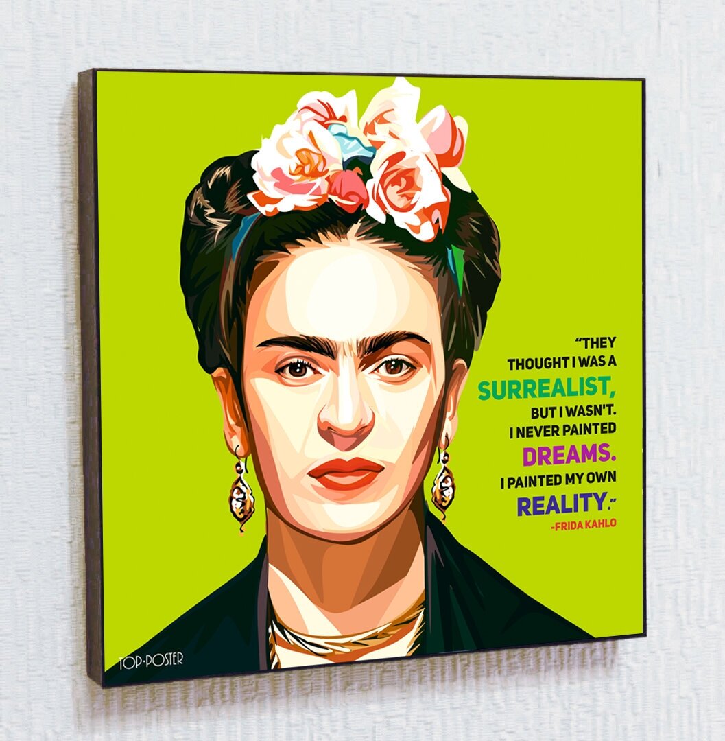 Картина постер Фрида Кало в стиле ПОП-АРТ в рамке с креплением / Портрет / Художница / Top Poster