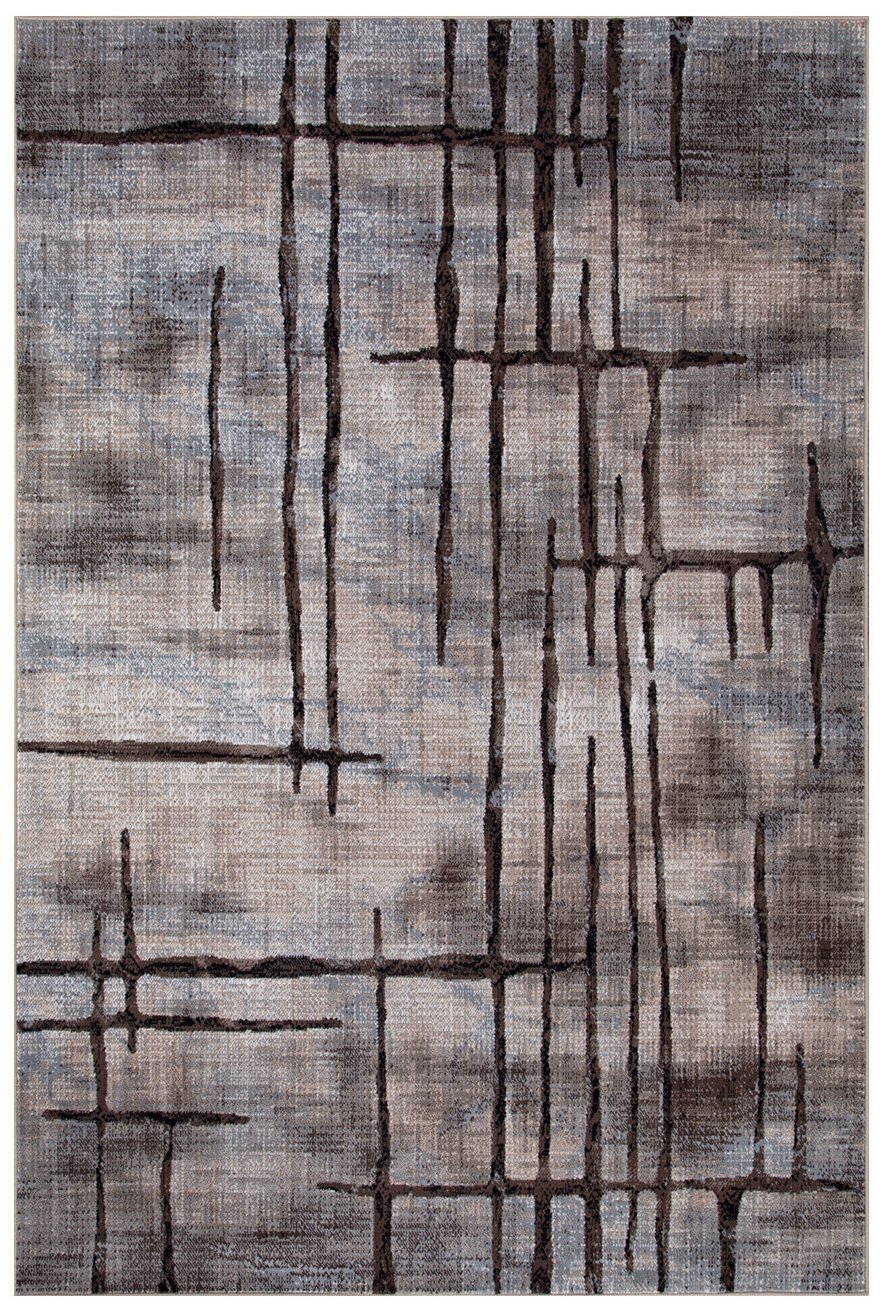 фото Ковёр Merinos Sierra 150x190 прямоугольный тёмно-бежевый/синий D717