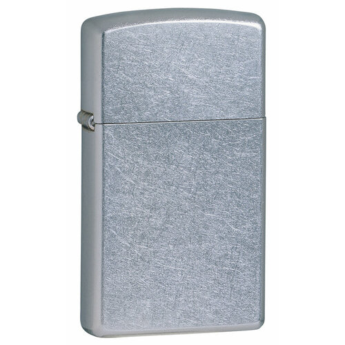 Зажигалка ZIPPO Slim® с покрытием Street Chrome™, латунь/сталь, серебристая, матовая, 30х10x55 мм