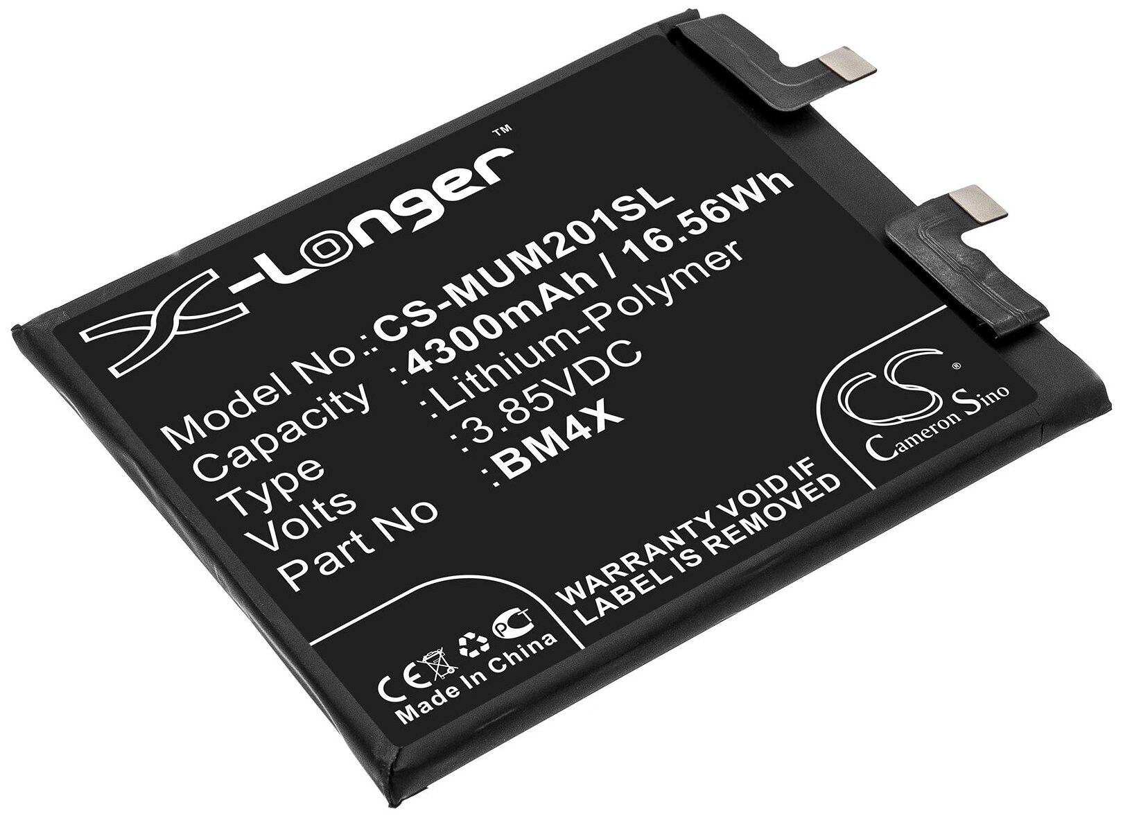 Аккумулятор CS-MUM201SL BM4X для Xiaomi Mi 11 Mi 11T 385V 4300mAh 1656Wh 2260₽