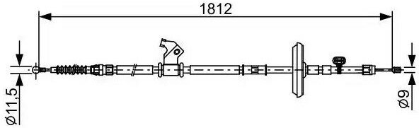 Трос ручного тормоза BOSCH 1987482503 OPEL ASTRA J 11 BOSCH 1987482503