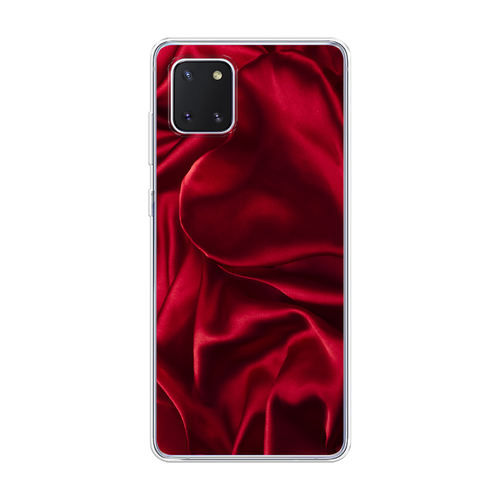 Силиконовый чехол на Samsung Galaxy Note 10 Lite / Самсунг Гэлакси Нот 10 Лайт Текстура красный шелк