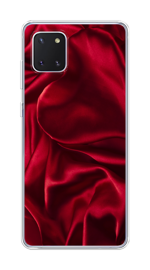 Силиконовый чехол на Samsung Galaxy Note 10 Lite / Самсунг Гэлакси Нот 10 Лайт Текстура красный шелк