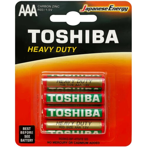 Батарейки Toshiba Heavy Duty R03KG BP-4TGTE SS, блистер 4 шт. батарейки солевые фаzа r03 aaa heavy duty 60 шт