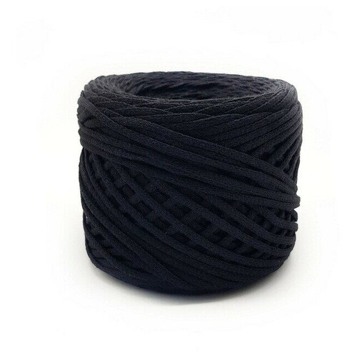 Шнур для вязания хлопковый 4 мм Чёрный 100м/200г