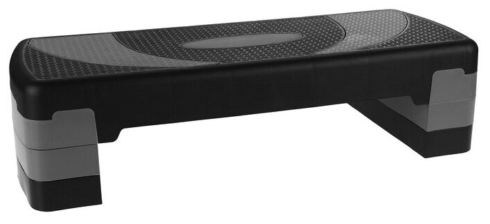 Степ-платформа, трехуровневая, размеры 78 х 28 х 20 см, до 100 кг, цвет серый, черный