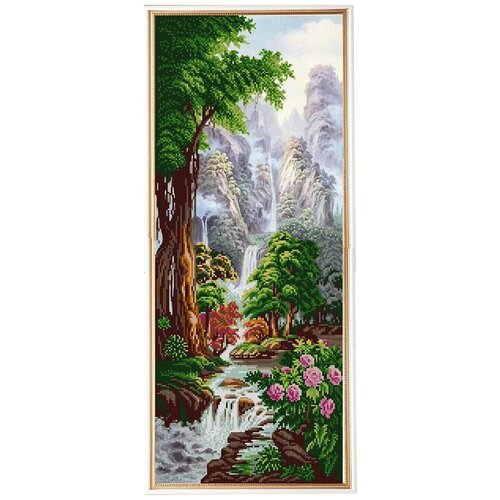 Рисунок на ткани (Бисер) конёк арт. 1327 Водопад Хрустальный кулон 25х65 см