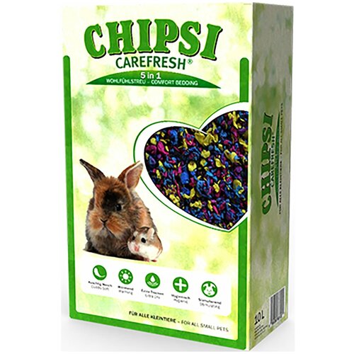 Целлюлозный наполнитель для мелких домашних животных и птиц Chipsi CareFresh Confetti разноцветный, 10 л