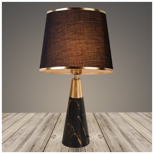 Настольная лампа декоративная Росток A21002 FGD+BK золото/черный абажур h550 1х40W E27