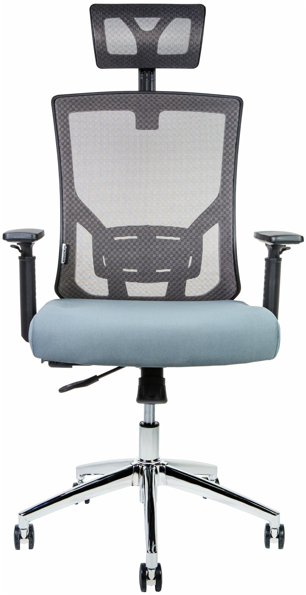 Компьютерное кресло Norden Гарда SL (слайдер) черный пластик / серая сетка / серая сидушка